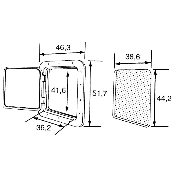 Hatch 463x517mm w/lock