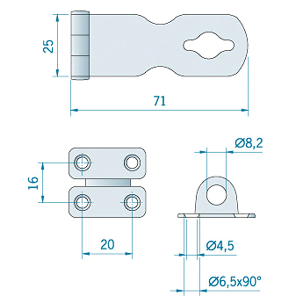 Låseoverfald 24x71mm