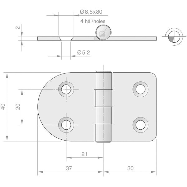 Hinge 40x37x30