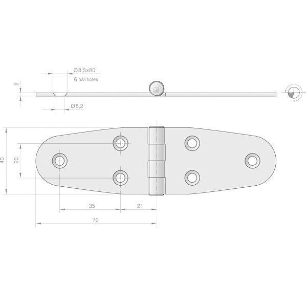 Hinge 40x70x70