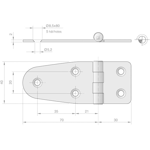 Hinge 40x70x30