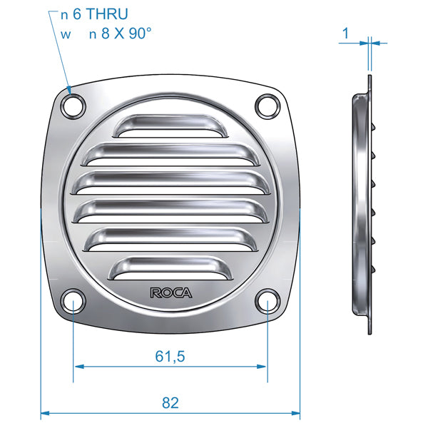 Ventilationsgæller Ø 70mm plan