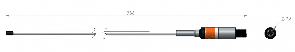 VHF33 antenne ''fiberpisk''m/mastebeslag