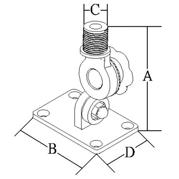 Glomex RA115 black nylon 4-way antenna rocker bracket