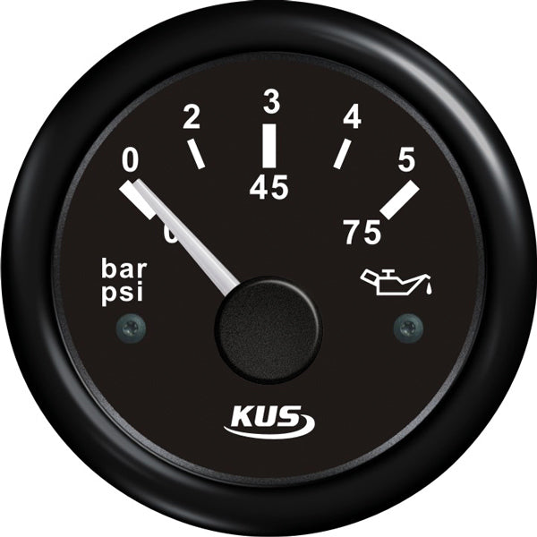 KUS Oil pressure Black 0-5 bar 12/24V