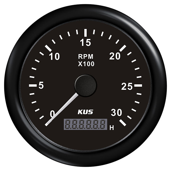 KUS Rev counter Diesel 0-3000 Black 12/24