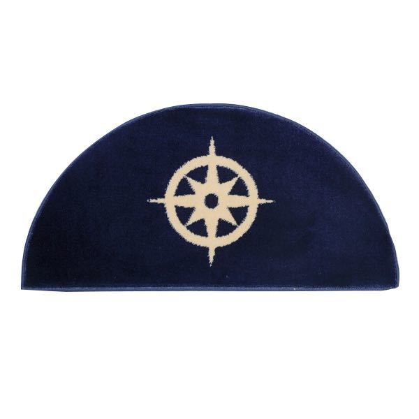 Halbrunde Matte mit gewebtem Kompass, 91 x 47 cm