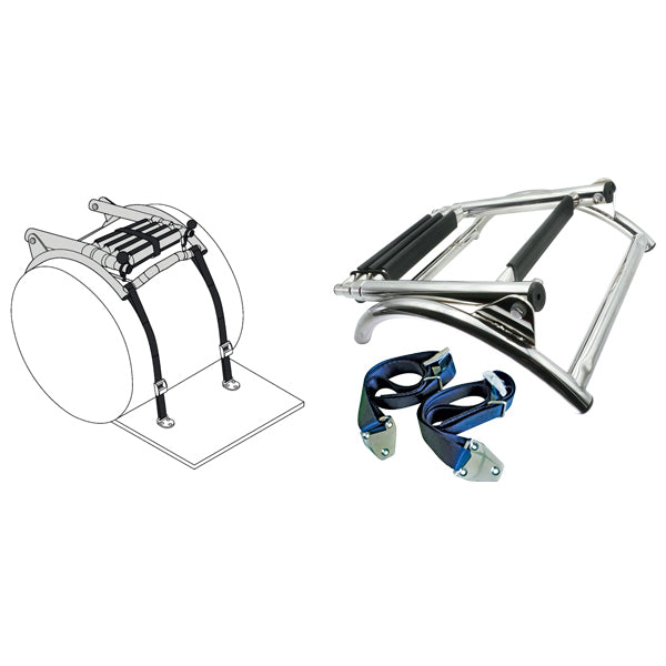 Telescopic bathing ladder. 3 steps for inflatable boats
