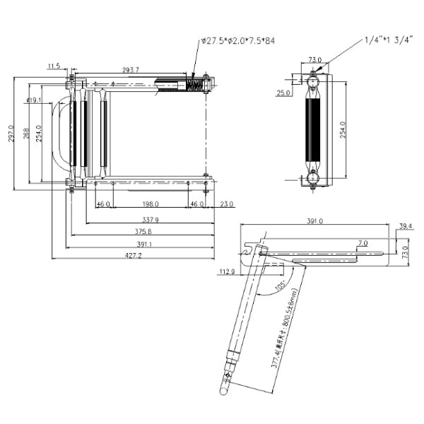 Bath ladder stainless in cassette 3 steps