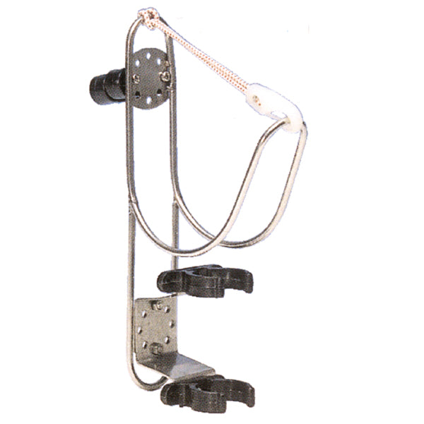 Holder for lifeline + emergency light