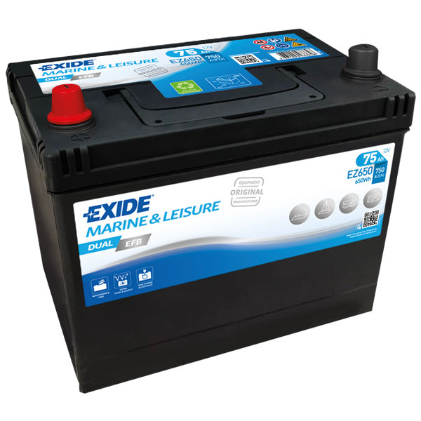 Exide Battery 75ah Dual EFB