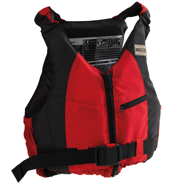 1852 Schwimm-/Beiboot-/SUP-Weste rot/schwarz 70+ kg