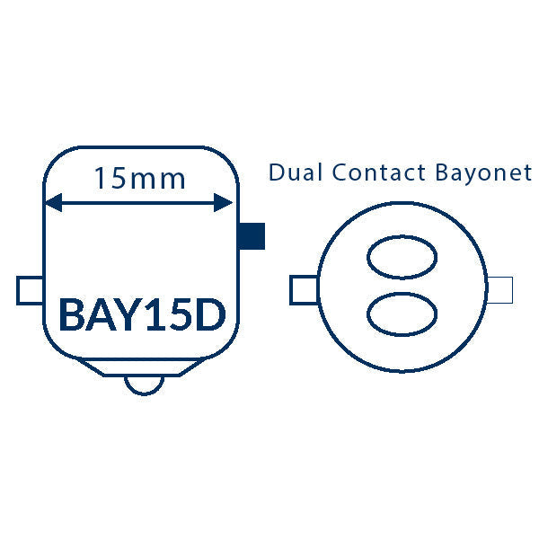1852 LED lanterne pære BAY15D Ø23x55mm 10-36Vdc, 2 stk