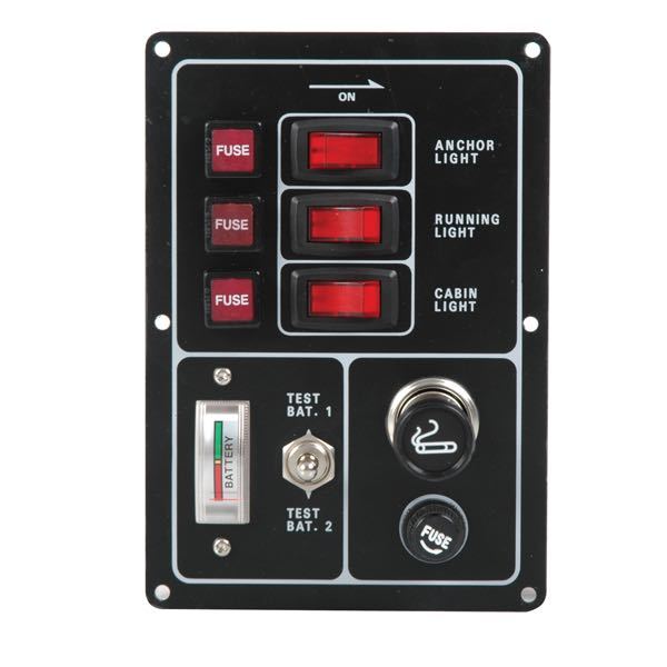 Power panel with cigarette plug, 3 cone.