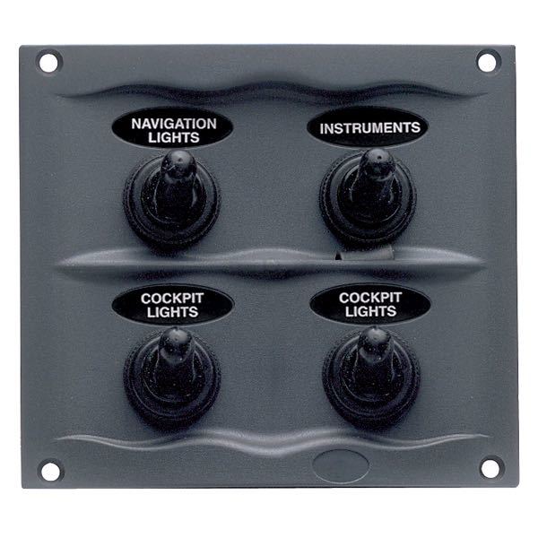 BEP Stænktæt el-panel med kontakter og el-udtag, 12V/24V