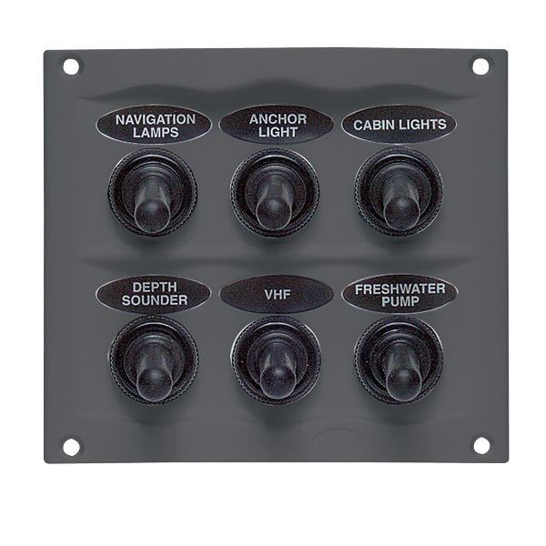 BEP Stænktæt el-panel med kontakter og el-udtag, 12V/24V