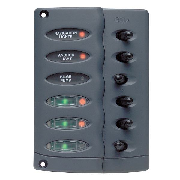 BEP Stænktæt el-panel med kontakter og el-udtag, 12V/24V