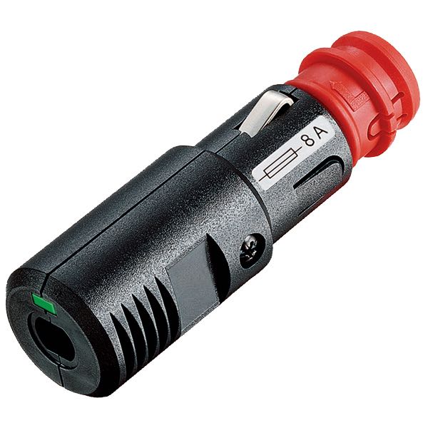 Universal plug 12/24V with 8Amp fuse &amp; led