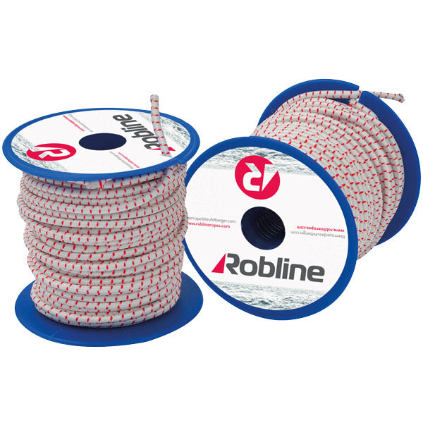 Robline Mini elastic string 4mm Black/Red/White box 10 rl x 10m