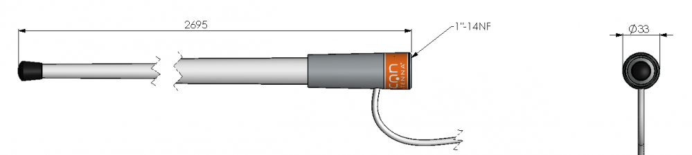VHF56 antenne 2.6m fiber m/6.5m coaxkabe