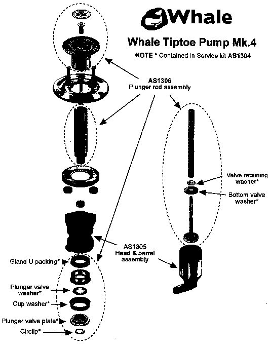 Whale gasket set Tiptoe