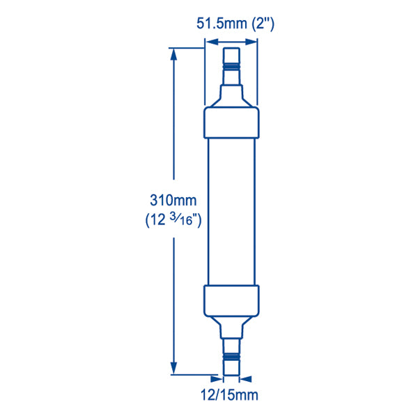 Whale Aquasource freshwater filter blue, 15 mm