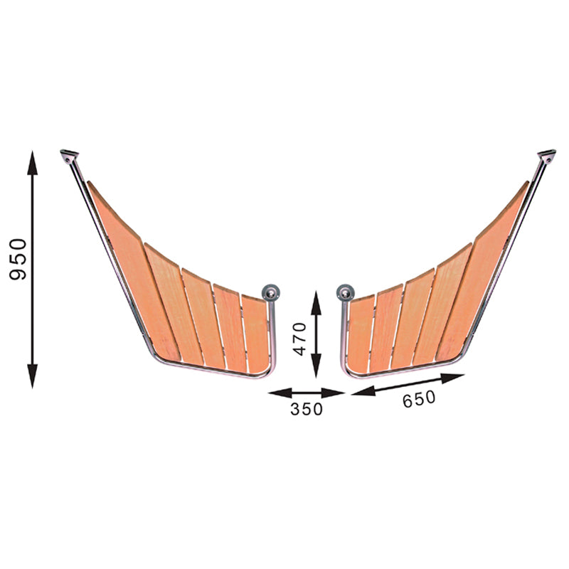 Badeplatform 2-Delt 650 X 470/950 mm