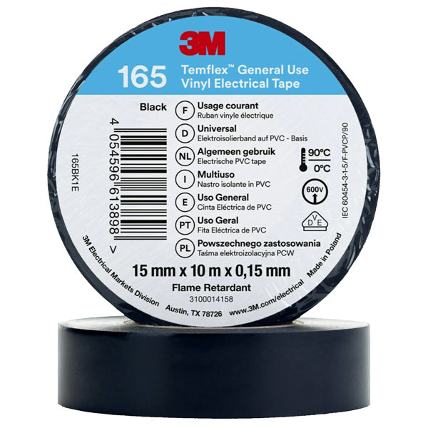 3M insulating tape 165 black 15 mm x 10 m