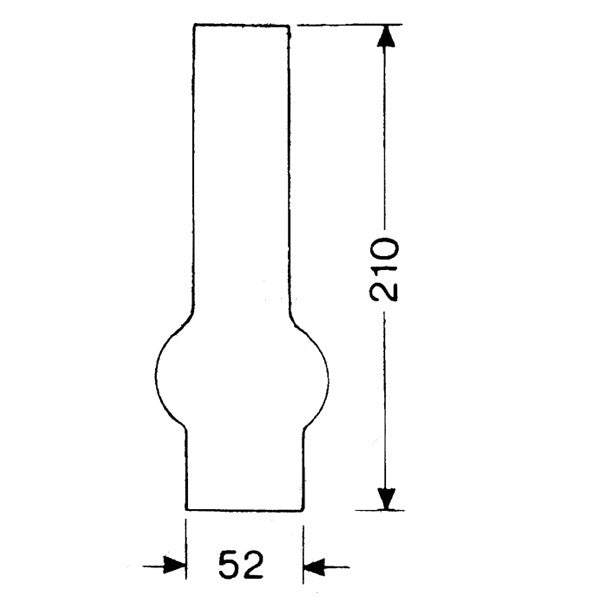 Lampeglas for olie eller el-lamper 52 X 210 mm