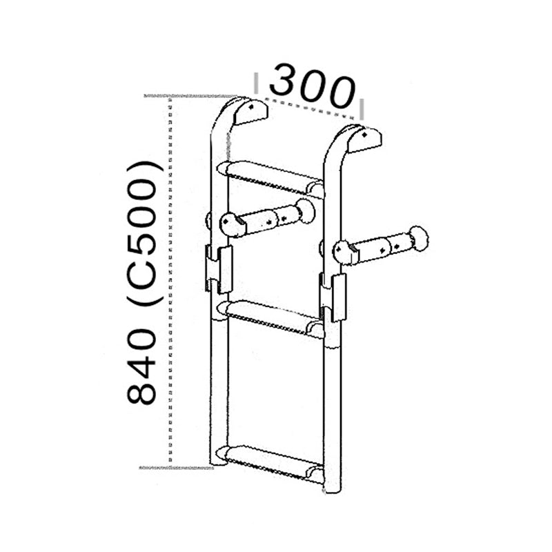 Bathing ladder rf 3-Tr. S0530003 w:30cm L:780mm Comfort 90°