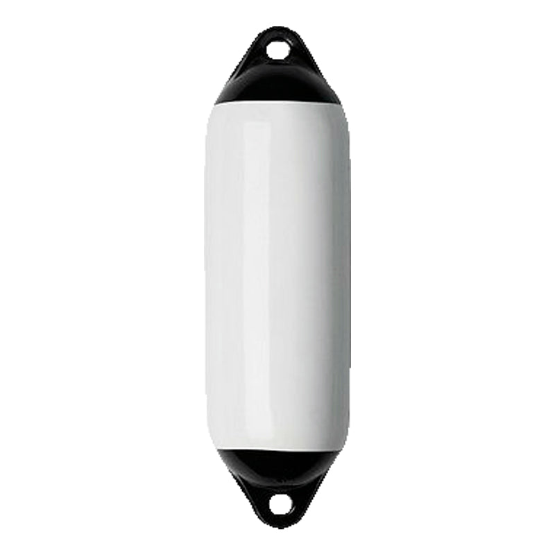 Fender lang "F" hvid med blå/sort top