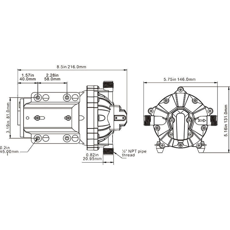 Pressure water pump 12V SEAFLO