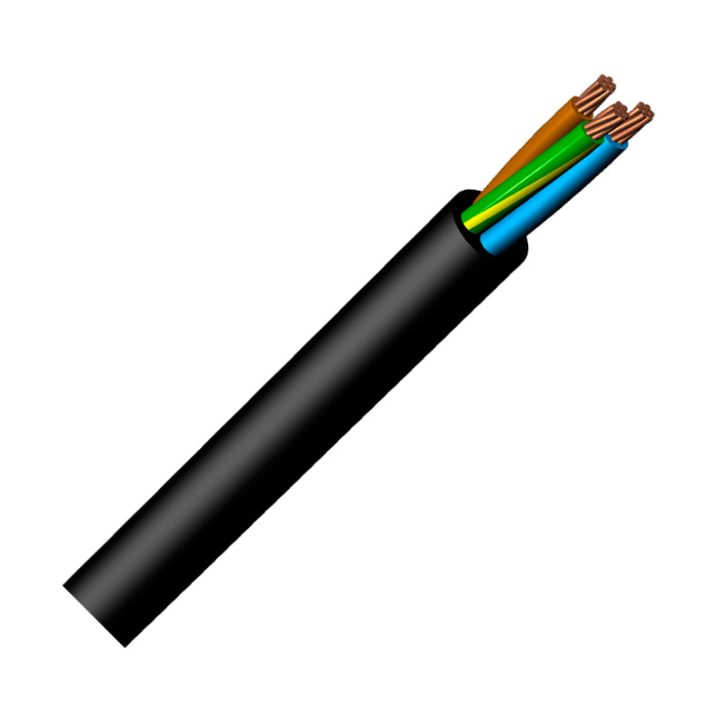 Ledning gummikabel 2+jordx1.5mm2 sort