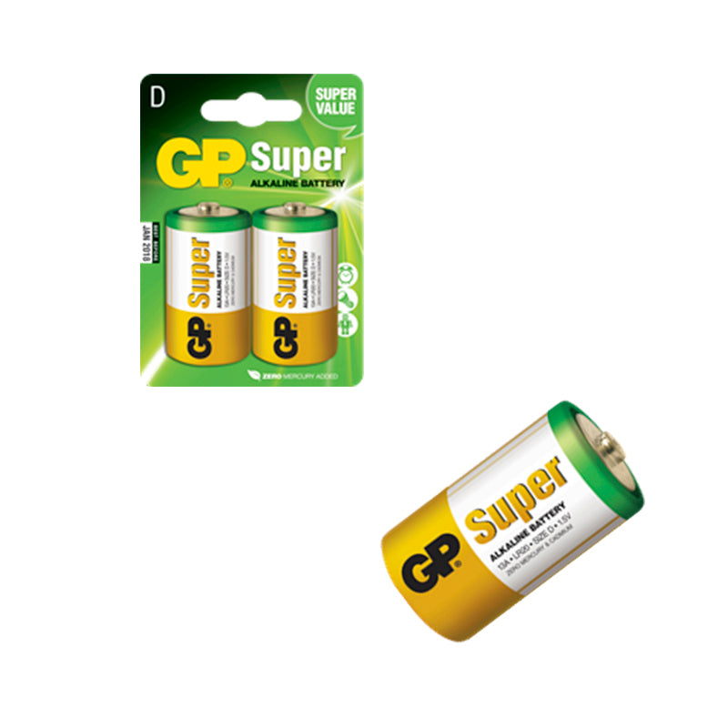 GP Super Alkaline  2-pak LR 20 - D  1,5V    30x60,3mm