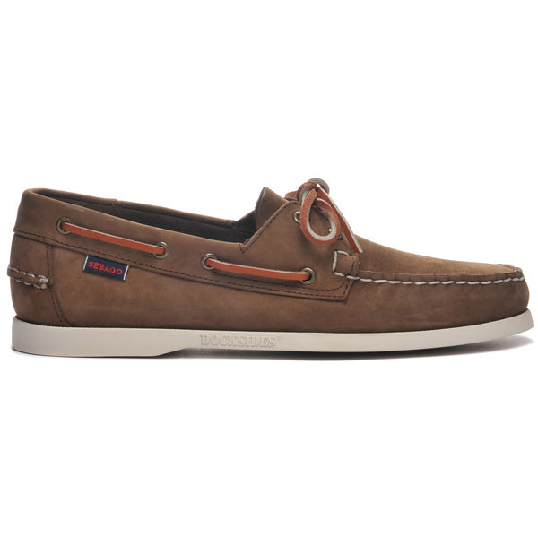 Sebago Docksides Portland Nubuck 901 Dk Brown - herre