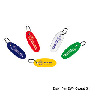 Soft rubber floating key ring white