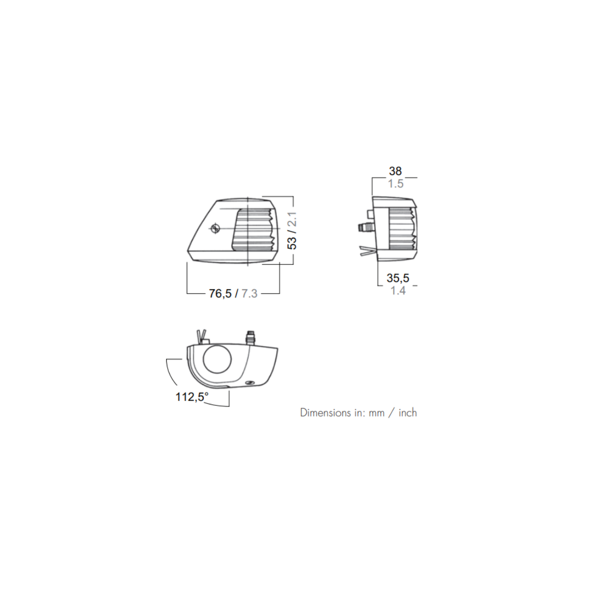 Aquasignal 20 stb Black 12V