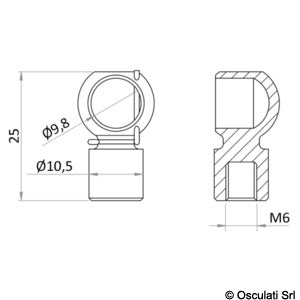 Edelstahlkopf, 10 mm Ø Kugel