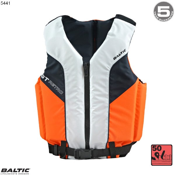 GT Retro sejlervest Orange-Navy-Hvid BALTIC 5441