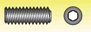 Pinole screw w/FLAT TIP A4 M8x25 6/pc