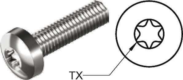 Maskinskrue rustfri m/torx (panhoved)