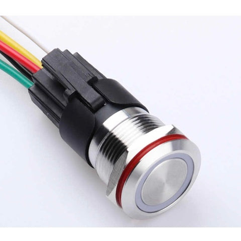 Push switch locking with one LED without icon