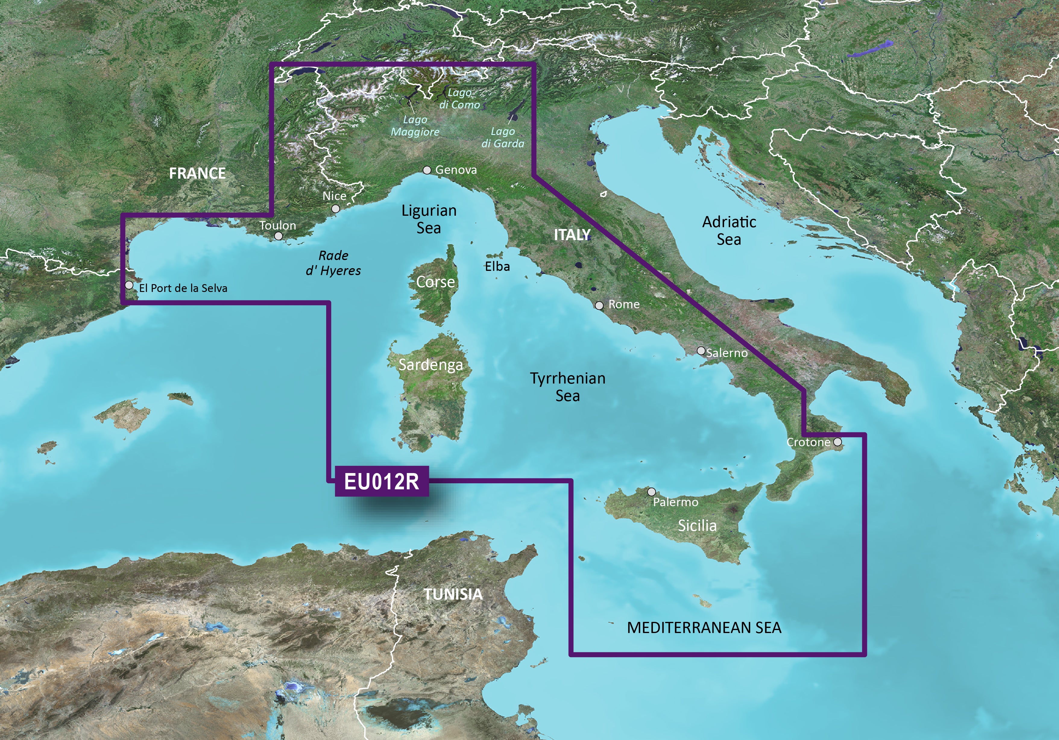 Garmin BlueChart® g3 HXEU012R - Mediterranean Sea, Central-West