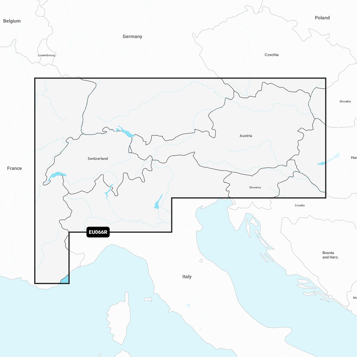 Garmin Alpenregion, Seen und Flüsse - Seekarten 