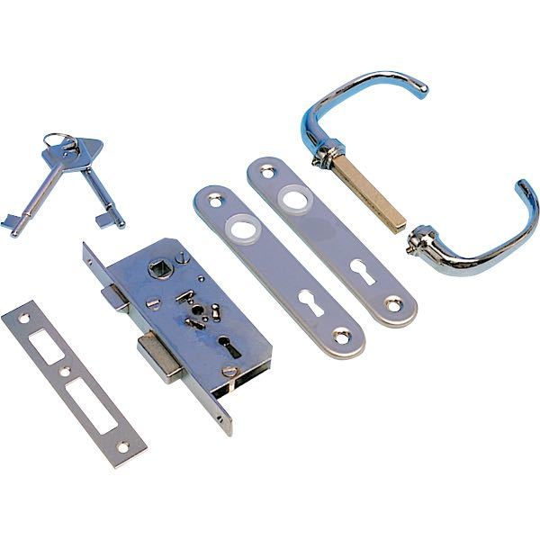 Door lock - built-in 42 x 94 x 12mm left complete