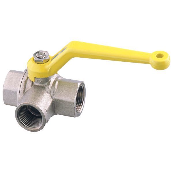 Three-way tap w/T-through 3/4''