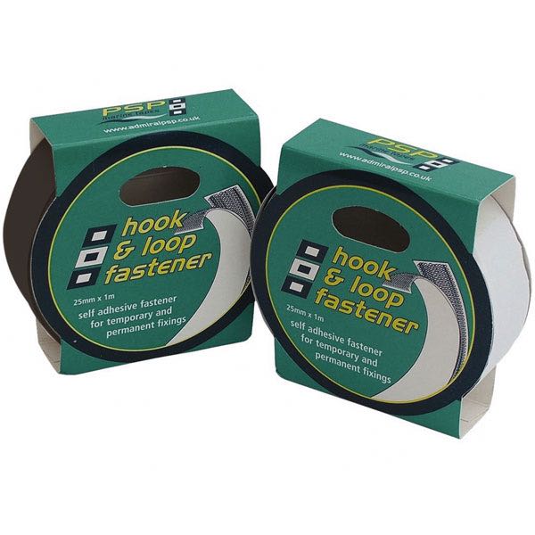 Psp hook &amp; loop fasteners velcro tape white 25mm x 1m