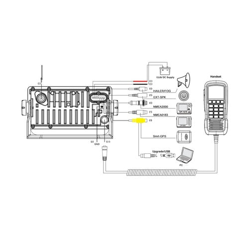 HIMUNICATION HM390C VHF Radio DSC Klasse D m. GPS og NMEA2000