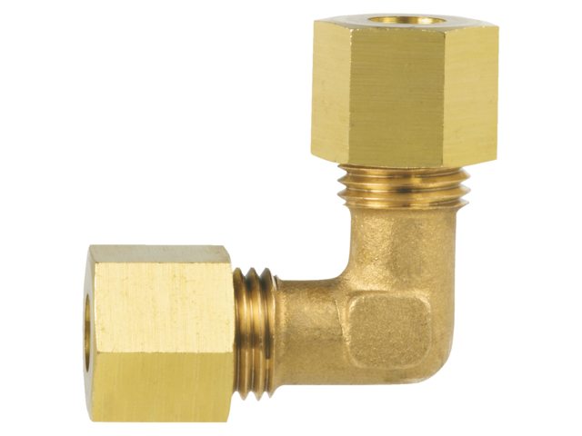 Messing Gas fitting kobling til 8mm kobberrør 90°