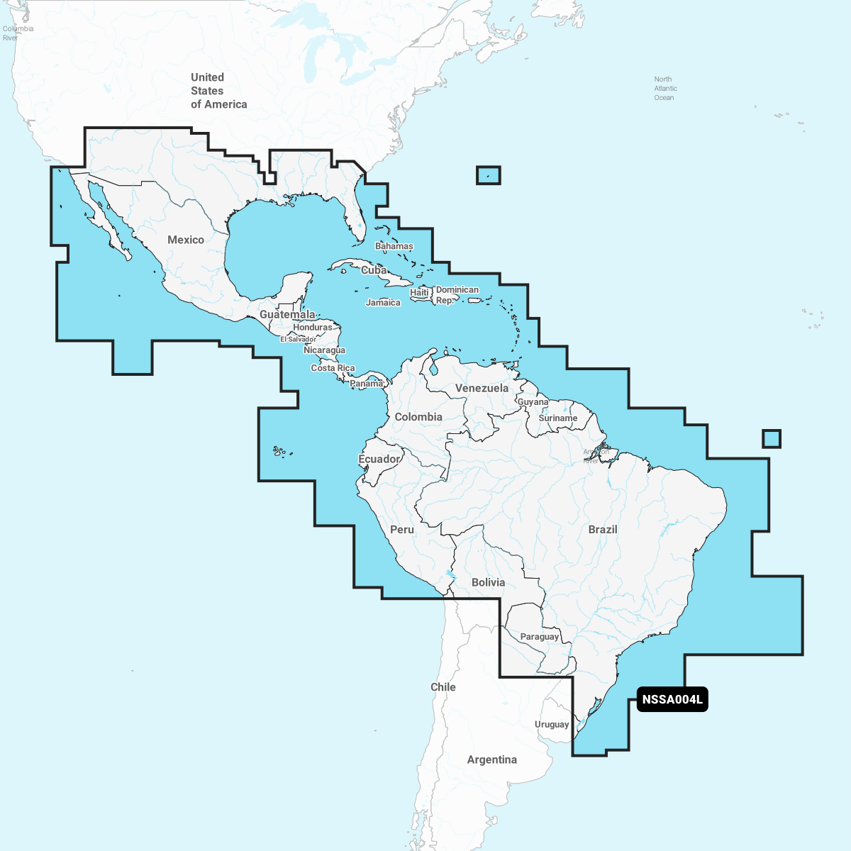 Garmin Mexico, Caribbean to Brazil - Inland and Coastal Charts 